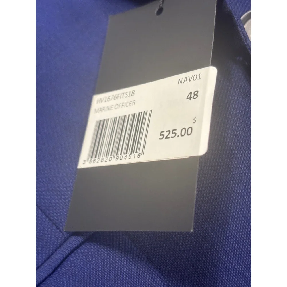 The Kooples Marine Officer Men's Royal Blue Wool Blend Fitted Blazer FR 48 US 38